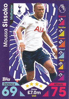 Moussa Sissoko Tottenham Hotspur 2016/17 Topps Match Attax Extra  #U60